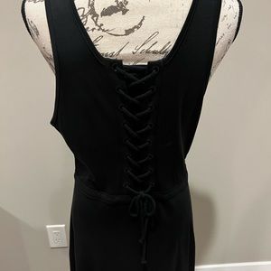Black dress with cross cross back.  Barely worn from non smoker
